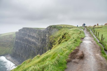 A trail along Cliffs of Moher