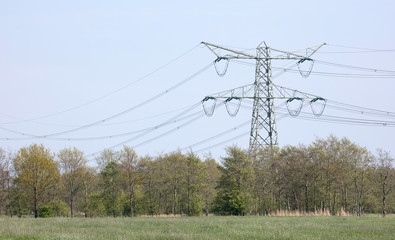 Electricity pole in nature