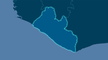 Liberia, solid - light glow