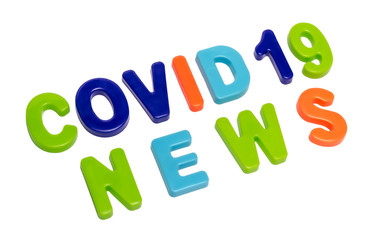 Text COVID-19 NEWS on a white background.