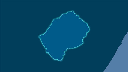 Lesotho, solid - light glow
