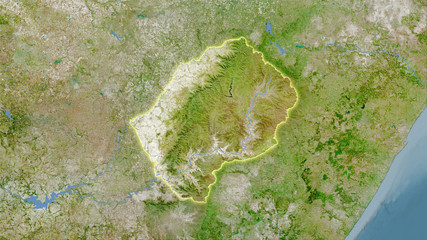 Lesotho, satellite A - light glow