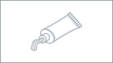 Vector Linear Toothpaste icon. Teeth Cleaning Illustration. Dental Care Drawing.	
