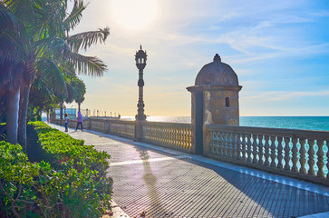 The oceanside garden in Cadiz, Spain