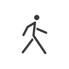Walking man vector icon. People walk sign illustration. Pedestrian pictogram.