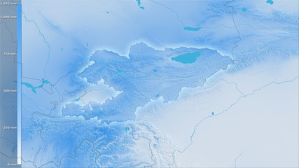 Kyrgyzstan, annual precipitation - light glow