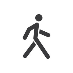 Walking man vector icon. People walk sign illustration. Pedestrian pictogram.