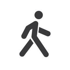 Walking man vector icon. People walk sign illustration. Pedestrian pictogram.
