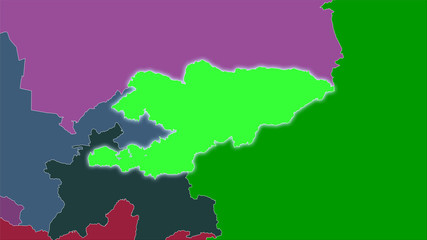 Kyrgyzstan, administrative divisions - light glow