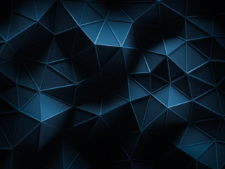 Fototapeta premium Low polygonal dark abstract background, minimalist design - 3D rendering.