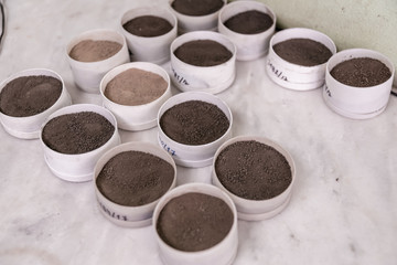 testing of different soil samples in the agricultural laboratory