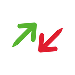 Up and down arrow icon vector design