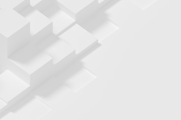 Abstract white cubes background - 3d rendering.