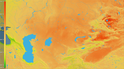 Kazakhstan, annual range - raw data