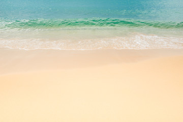 Fototapeta na wymiar Sand and ocean on tropical Beach at Phuket Thailand