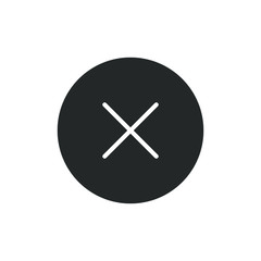 single icon of a close panel button with outline style design