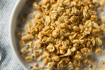 Healthy Organic Granola with Milk