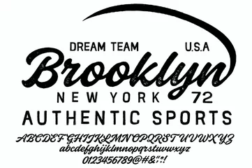  Hand drawn  calligraphy display typeface on light background for projects,logotypes and headlines.Outdoor poster advertising inspired font.Letters and numbers.Vector illustration. © Владимир Солонец