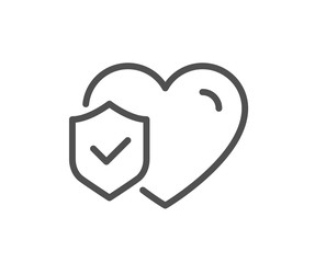 Life insurance line icon. Health coverage sign. Protection policy symbol. Quality design element. Editable stroke. Linear style life insurance icon. Vector