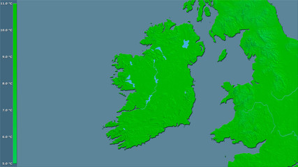 Ireland, annual temperature - raw data