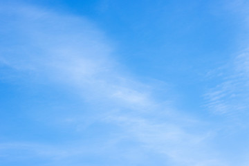 blue clear spring sky covered with small white clouds. the concept of a peaceful sky over your head