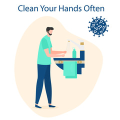 Stop Coronavirus nCoV COVID-19 Hand washing People