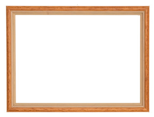 Obraz premium Brown photo frame. Isolated object