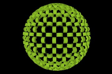 3d render abstract green sphere