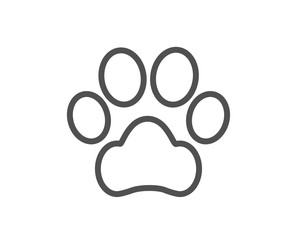 Dog paw line icon. Pets care sign. Animal step symbol. Quality design element. Editable stroke. Linear style dog paw icon. Vector