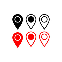 Pin location icon vector logo