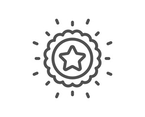 Winner star line icon. Award medal sign. Best achievement symbol. Quality design element. Editable stroke. Linear style winner star icon. Vector
