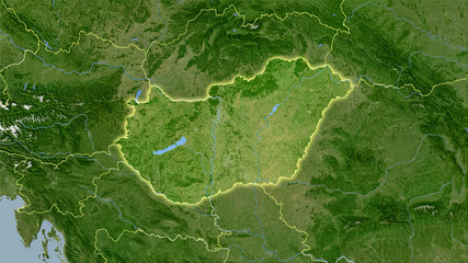 Hungary, satellite B - light glow