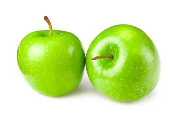 green apples isolated on a white background