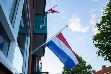 Flag of the Netherlands at half-mast on Remembrance Day