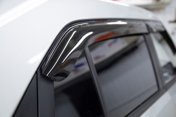 Deflectors for side Windows of the car.Car accessory. Additional equipment.