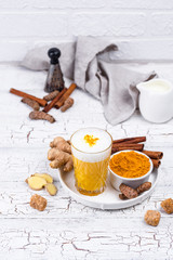 Turmeric golden milk with spices