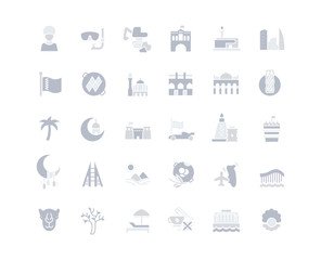 Set of Simple Icons of Bahrain