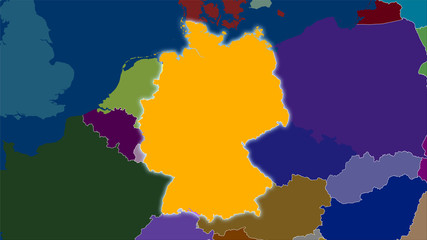 Germany, administrative divisions - light glow