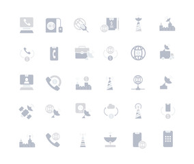 Set of Simple Icons of Communication Service