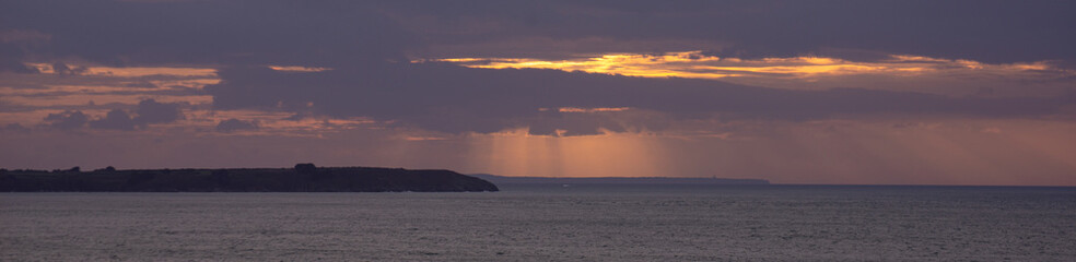 Panorama coucher de soleil Pointe du Grouin Côte d'Armor Bretagne France