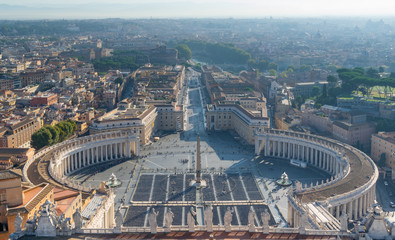 Aerial view of Saint Peter's Square, Vatican, Italy