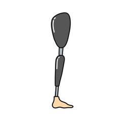 prosthetic leg doodle icon, vector illustration
