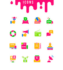 Set of Simple Icons of News
