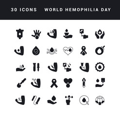 Vector Simple Icons of World Hemophilia Day