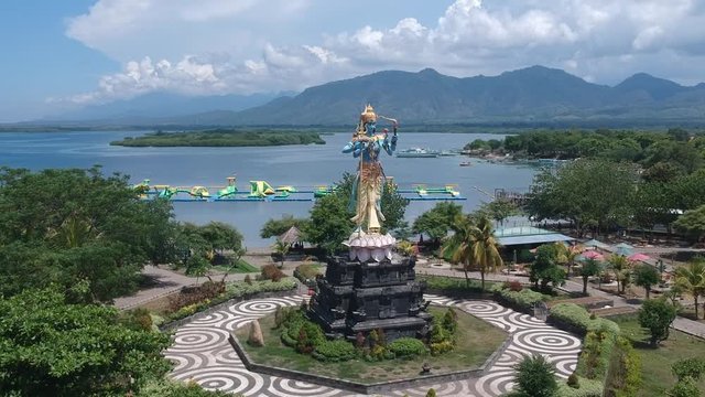 zoom in on a Shiva monument Taman Siwa in sunny weather Gilimanuk Melaya west bali indonesia