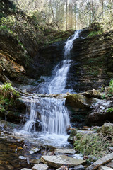 Fototapeta na wymiar waterfall in mountains, untouched nature, mountain river