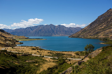 Fototapeta na wymiar Lake Hawea in the South Island of New Zealand 