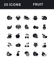 Set of Simple Icons of Fruit
