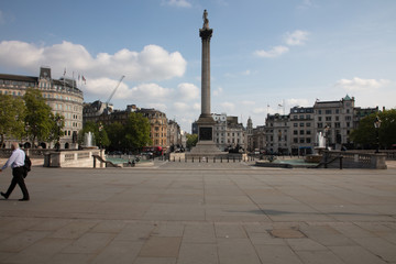 Trafalgar Square during lockdown. London