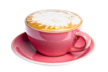 Cup of coffee latte cappuccino isolated on white background